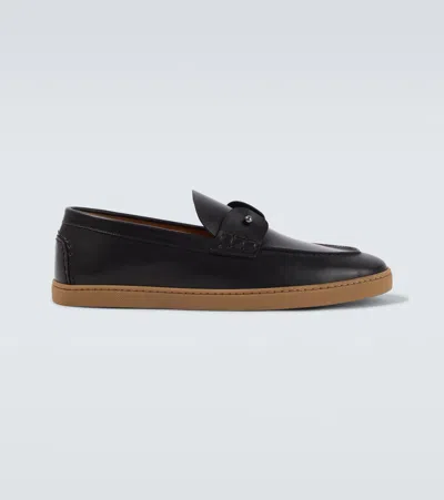 Christian Louboutin Men Chambeliboat Loafers In Patinated Calfskin In Black