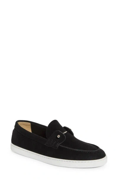 Christian Louboutin Chambeliboat Leather Low-top Boat Shoes In Black