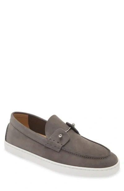 Christian Louboutin Chambeliboat Leather Boat Shoes In Smoky
