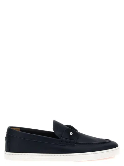 Christian Louboutin Loafers With Contrast Sole And Stitching Accents In Black