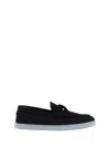 Christian Louboutin Loafers With Contrast Sole And Stitching Accents In Black