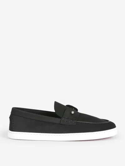 Christian Louboutin Loafers With Contrast Sole And Stitching Accents In Black