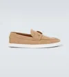 Christian Louboutin Chambeliboat Leather Low-top Boat Shoes In Brown
