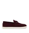 Christian Louboutin Chambeliboat Suede Boat Shoes In Red