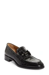Christian Louboutin Chambelimoc Croc-embossed Loafers In Black