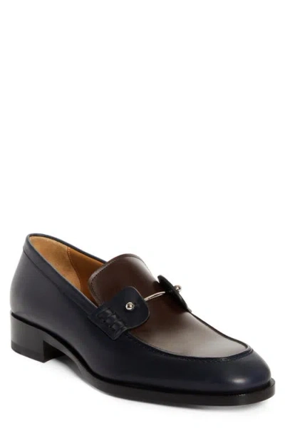 Christian Louboutin Chambelimoc Flat Loafer In Marine/cosme