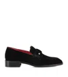 Christian Louboutin Chambelimoc Night Strass Embellished Velvet Loafers In Black