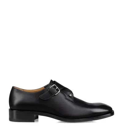 Christian Louboutin Chambelimonk Calfskin Monk Shoes In Black