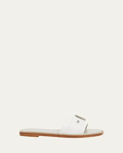 Christian Louboutin Chambelimule Donna Leather Mules In Bianco/craie