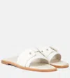 Christian Louboutin Chambelimule Leather Slides In White