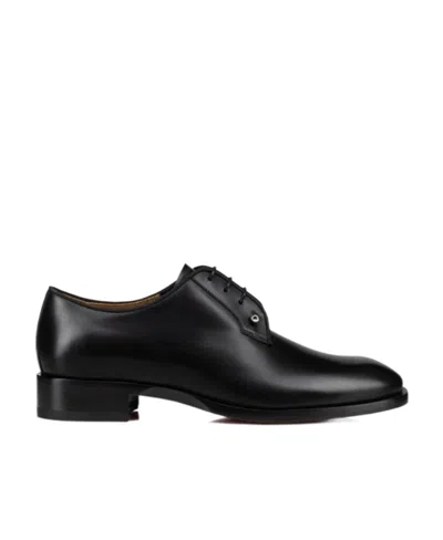 Christian Louboutin Mens Black Chambeliss Leather Derby Shoes Eur 41 / 7 Uk