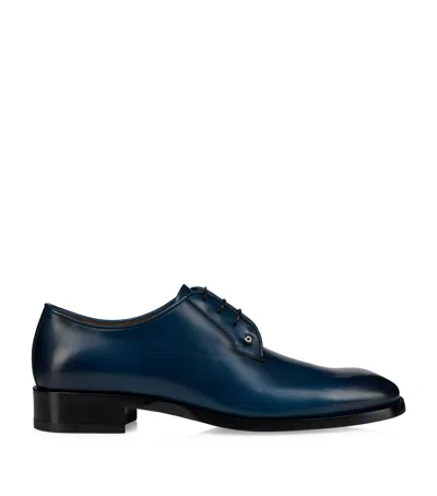 Christian Louboutin Chambeliss Leather Derby Shoes In Blue