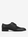 Christian Louboutin Mens Black Chambeliss Leather Derby Shoes Eur 41 / 7 Uk In Tonal Grosgrain Trim