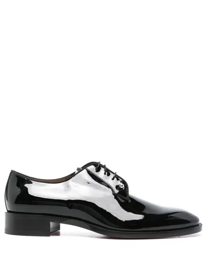 Christian Louboutin Chambeliss Patent Calfskin Oxford Shoes In Black