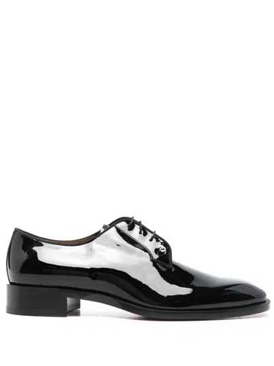 Christian Louboutin Chambeliss Patent Calfskin Oxford Shoes In Black