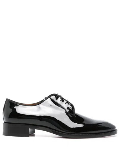 Christian Louboutin Chambeliss Patent Calfskin Oxford Shoes In Black