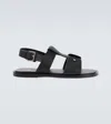 Christian Louboutin Chambeliss Sandal Flats In Black Leather In Black