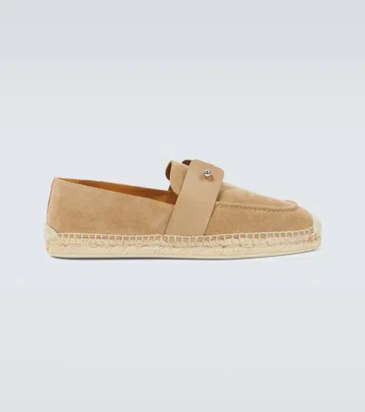 Christian Louboutin Chambespadrille Suede Espadrilles In Neutrals