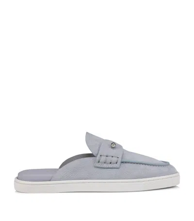 Christian Louboutin Chanme Donna Flat Leather Mules In Purple