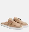 Christian Louboutin Donna Nubuck Leather Boat Shoe Mules In Brown