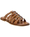 Christian Louboutin Charja Spike Leather Sandal In Brown