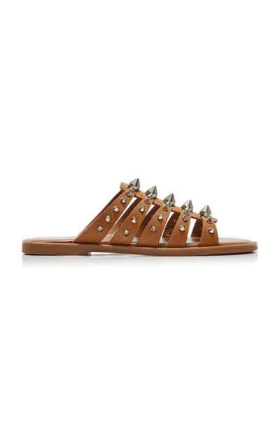 Christian Louboutin Charja Studded Leather Sandals In Tan
