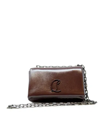 Christian Louboutin Cherry Leather Loubi54 Soft Pouch Bag In Brown
