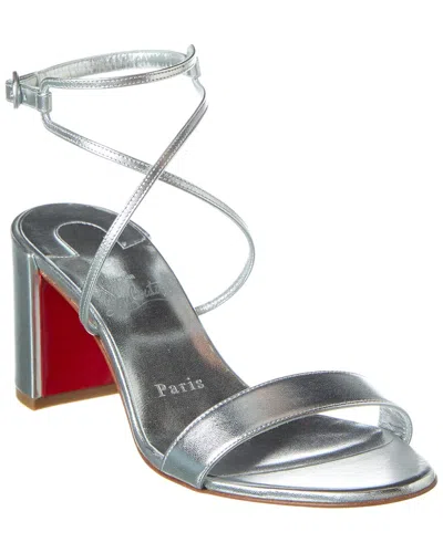 Christian Louboutin Choca Girl 70 Metallic Leather Sandals In Silver
