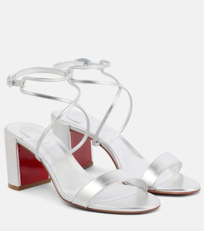 Christian Louboutin Choca Girl 70 Metallic Leather Sandals In Silver