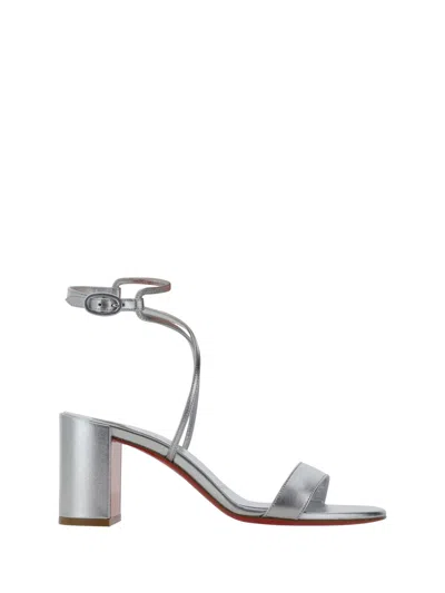Christian Louboutin Choca Sandals In Silver/lin Silver