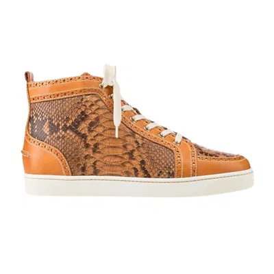 Pre-owned Christian Louboutin Fleuri Flat 'cognac Python' | Brown | Men's Size 43.5