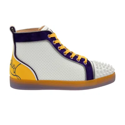 Pre-owned Christian Louboutin Fun Lou Spikes Flat High 'purple Yellow' | White | Men's Siz