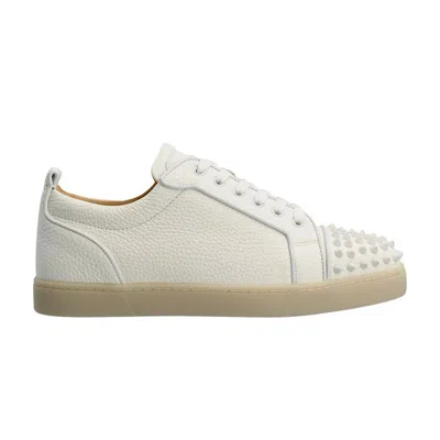 Pre-owned Christian Louboutin Junior Spikes Orlato Flat 'white' | Men's Size 45