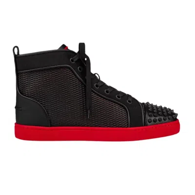 Pre-owned Christian Louboutin Lou Spikes Orlato Flat 'black Red' | Men's Size 45.5