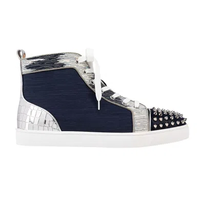 Pre-owned Christian Louboutin Lou Spikes Orlato Flat 'version Marine' | Blue | Men's Size