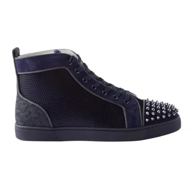 Pre-owned Christian Louboutin Lou Spikes Orlato Flat 'version Rock' | Blue | Men's Size 41