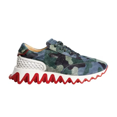 Pre-owned Christian Louboutin Loubishark Flat 'blue Green Camo' | Multi-color | Men's Size