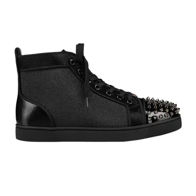 Pre-owned Christian Louboutin Louis Flat Calf Spikes 'black Silver' | Men's Size 44