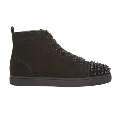 Pre-owned Christian Louboutin Louis Flat Calf Spikes 'black Suede' | Men's Size 39
