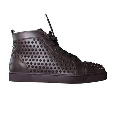 Pre-owned Christian Louboutin Louis Flat Calf Spikes 'cramoisi' | Brown | Men's Size 40