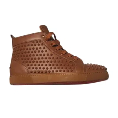 Pre-owned Christian Louboutin Louis Flat Spikes 'ecureuil' | Brown | Men's Size 42.5