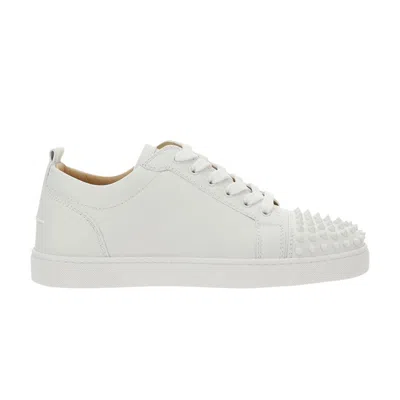 Pre-owned Christian Louboutin Louis Junior Spikes Flat 'white' | Men's Size 44