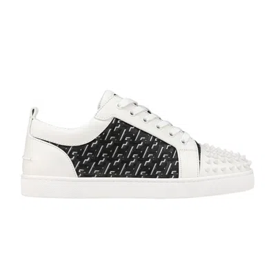 Pre-owned Christian Louboutin Louis Junior Spikes Orlato Flat 'cl Monogram - White Black'