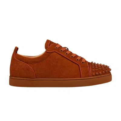 Pre-owned Christian Louboutin Louis Junior Spikes Orlato Flat 'orange' | Men's Size 42.5