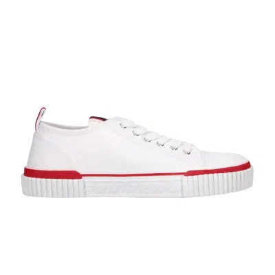 Pre-owned Christian Louboutin Pedro Junior Flat 'white Red' | Men's Size 42.5