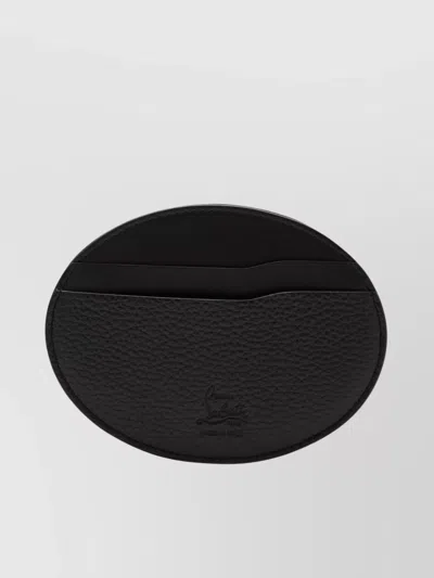 Christian Louboutin Circular Mooncrest Card Holder In Black