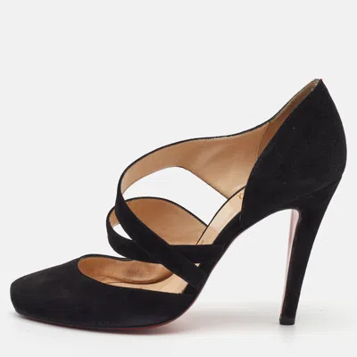 Pre-owned Christian Louboutin Citoyenne 100 Size 36 Black Suede Pumps