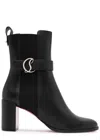 Christian Louboutin Cl Chelsea Booty 70 Leather Ankle Boots In Black