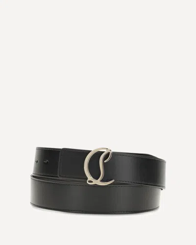 Christian Louboutin Cl Logo Belt In Black