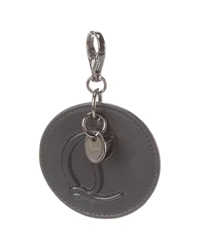 Christian Louboutin Cl Logo Leather Bag Charm In Gray